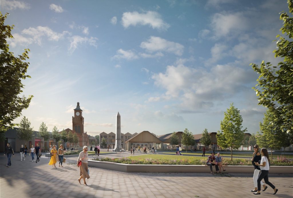 A CGI of St Helens town centre