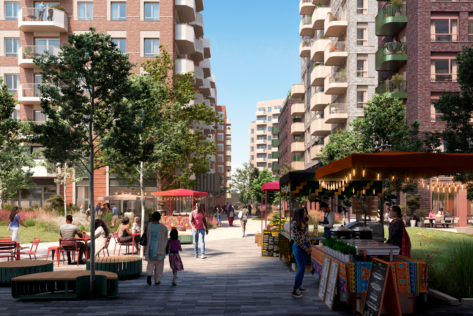 Computer-generated view of the proposed Garden Street at North West Quadrant